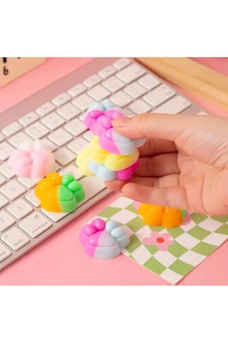 4 Adet Minik Kedi Patisi Pufi Squishy Stres Oyuncağı, 4 cm, Renkli LRS0322309920