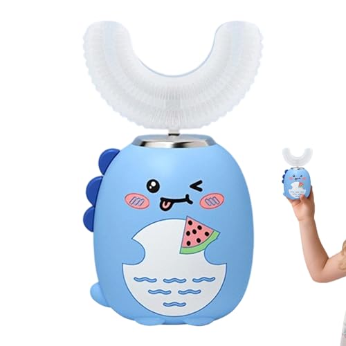 Sucritude Spazzolino Elettrico A Forma Di U Per Bambini - Timer 120 Secondi 3 Modalità,Spazzolino Elettrico A Forma Di U - Per Ragazzi e Ragazze, Cura Quotidiana, Prevenzione Carie, Incentivo