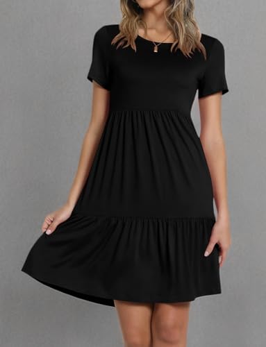 Image of TAOHUADAO 2026 Summer Dresses for Women Short Sleeve Ruffle Casual Sundress with Pockets