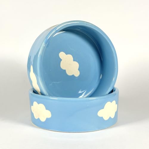 Image of SNS Handmade Ceramic Serving Bowl Set (Set of 2) | Microwave Safe Cute Ceramic Bowl Set | Aesthetic Snack, Salad, Cereal, Dessert & Soup Bowl | Premium Kitchen & Breakfast Bowl (Cloud Nine Bowl)