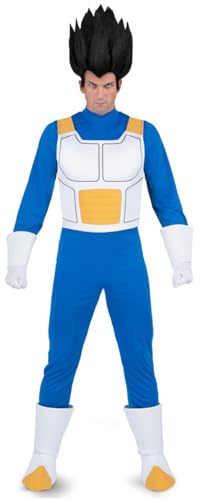 VIVING Déguisement Vegeta M (T-Shirt, Gilet, Pantalon, Gants et Couvre-Bottes), 230316, Bleu