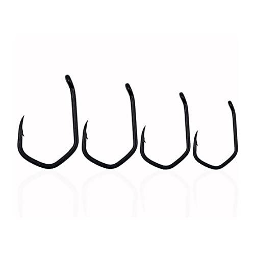 HNHYNSY Angelhaken 10 stücke High-Carbon Steel Carp Fishing V-Kurve Stachelhaken Wels Haken 2/4 / 6/8# Angelausrüstung… – Bild 6