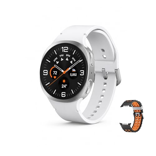 Image of Samsung Galaxy Watch 8 (2025) Bluetooth Smartwatch, International Model - Fitness & Sleep Tracking,Heart Rate Monitor, Android Compatible (Not for iOS) - with Extra Sport Band /Charger (Silver, 44mm)