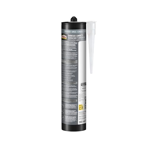 Miniatura 2 de Pattex Silicona Barbacoas Y Chimeneas, Gris, Resiste Al Fuego, 280 Ml