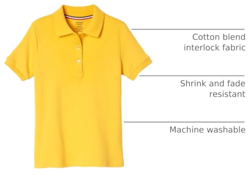 Image of French Toast Girls' Short Sleeve Picot Collar Polo School Uniform Shirt (Standard and Plus)