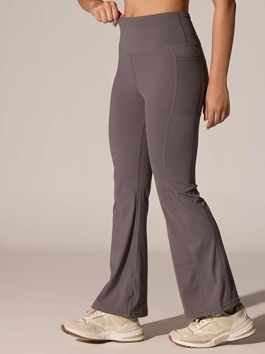 Image of CAVA Women's All Day Flex Flare Pants | High-Waist Flared Yoga Pants with Wide Waistband, 3 Pockets & Anti-Camel Toe | Stretchy, Flattering Activewear for Work & Everyday Wear