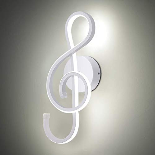 KAWELL 22W Creative Modern LED Wall Light Indoor Wall Lamp LED Light Aluminum Music Symbol Art Decoration for Bedroom Living Room Lounge Cafe Corridor Stairs, 6000K White - Image 2