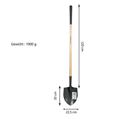 Spatenschaufel SHW-Fire mit Wellenschliff und Holzstiel 120 cm