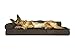 Furhaven Pet Dog Bed | Deluxe Orthopedic Plush Faux Fur & Velvet L Shaped Corner Chaise Lounge Sofa-Style Living Room Couch Pet Bed for Dogs & Cats, Sable Brown, Jumbo