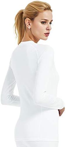 Women Cold Weather Thermal Shirt Fleece Lined Base Layer Crewneck Long Sleeve Undershirt Athletic Skiing Compression Tops