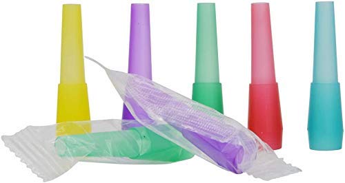 100 Disposable BPA-Free Plastic Mouth Tips Individually Wrapped Hose Mouth Accessories Multi Color Sanitary Recyclable 100