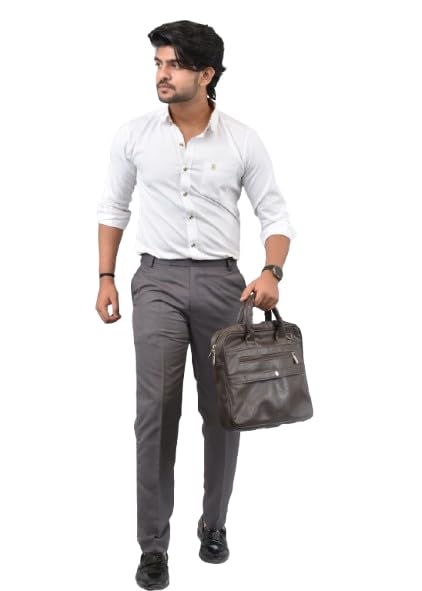 hoomu Aent Men's Classic Fit Dress Pants, Formal Business Trousers with Belt Loops-picture-23
