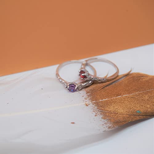 925 Sterling Silver Court Style Ring for Women, Fashion Amethyst/Peridot/Garnet Rings, Lovely Anniversary, Birthday, Valentine’s Day Present4