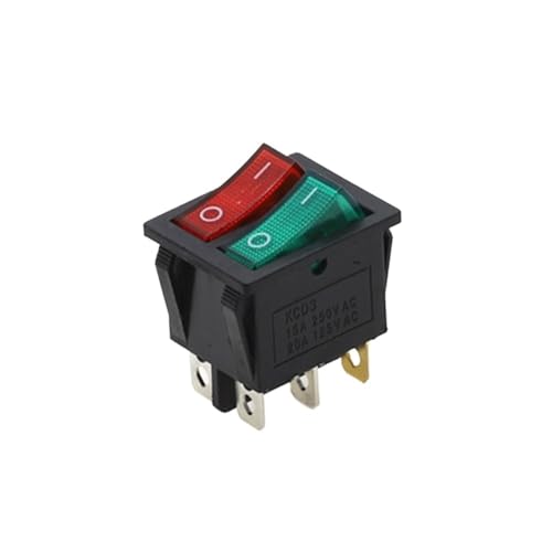 Interrupteur à bascule 6 broches KCD8 double 20A avec voyant LED bicolore