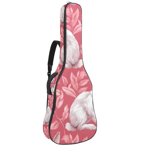 Housse de guitare acoustique rose à motif lapin pour cours et répétitions