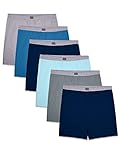 Fruit of the Loom Men's Tag-Free Boxer Shorts (Knit & Woven), Knit-6 Pack-Assorted Colors, Large