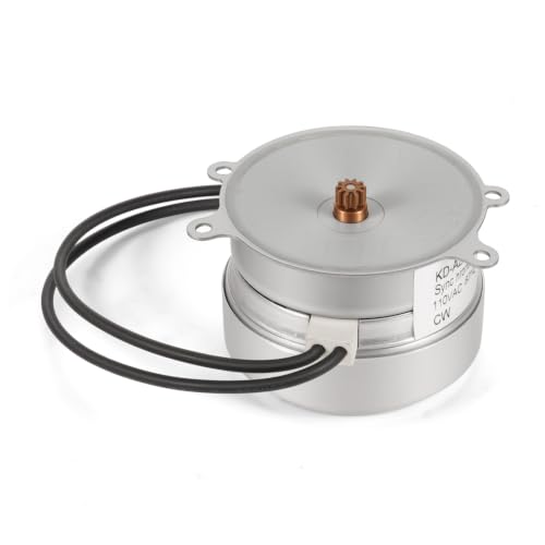 LEAPTREND A43RA/I43RA Synchron Clock Motor 110V Fit for C Style Hansen Movements, Haydon Glo-Dial E100-AH, Vintage Cleveland Neon Wall Clocks, CW 10T 1RPM 60HZ 3W, 4 Mount Tabs, Round Shape