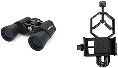 Celestron 71198 Cometron 7x50 Binoculars (Black) with Basic Smartphone Adapter 1.25"