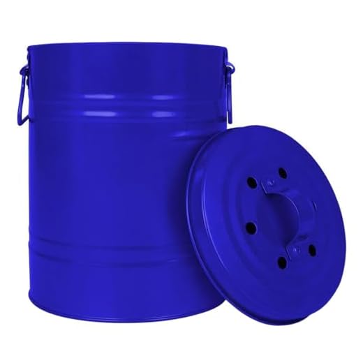 Kockstjärna kök kompostfack, inomhus soptunna med lock, kökskomposteringskorg med kolfilter, soptunna i stål, 0,8 gallon komposthink (blå)