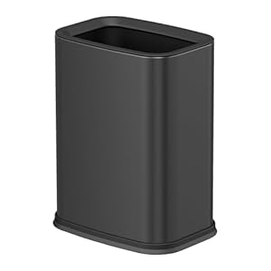 2.6 Gal Black Bathroom Trash Can,Me...