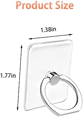 DFsucces Transparent Cell Phone Ring Holder,4 Pcs Phone Stand,360 Degree Rotation square-Shaped Cell Phone Ring Support Holder,for Various Mobile Smart phones(2Silver+1Black+1Rose Gold)