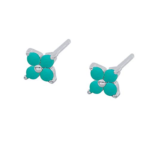 Boucles d'oreilles Hoop en argent 925 sterling avec zircon coloré