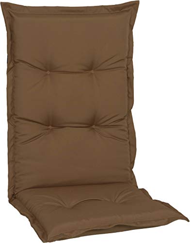 Preisvergleich Produktbild Beo Gartenstuhlauflage Nizza, Hochlehner, 120x52x7cm - Hellbraun wasserabweisend