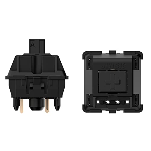 JWK Black Linear V2 Switch, JWICK 58.5g Full Nylon Black Linear POM Stem Switches Compatible with Ch