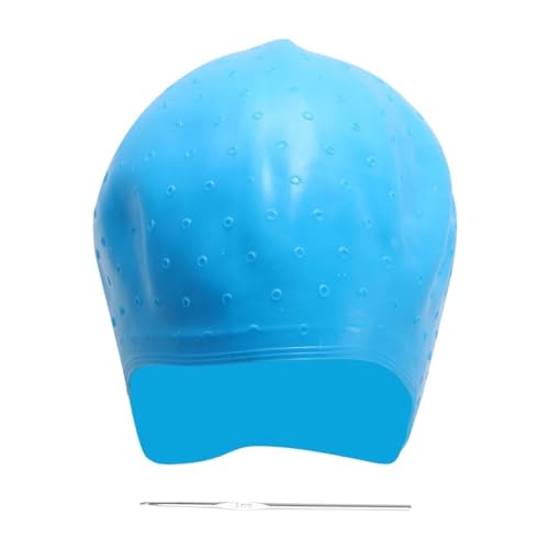 MTKSFDC Cuffia Meches Silicone cap Hair Dye Dyeing Frosting Bleaching Highlighting Hat Hook Silicone Reusable Styling Coloring Colouring. Cuffia a Buchi Decolorazione