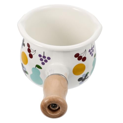 DECHOUS Pot à Lait Émail Petite Casserole à Lait Portable Chauffe-beurre Avec Poignée Pour Cuisson Facile