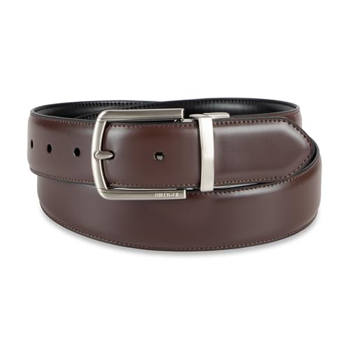 Tommy Hilfiger Men's Reversible Leather Belt - Casual for Mens Jeans Accessory, Rich black/Brown, Medium (34-36) — view 3