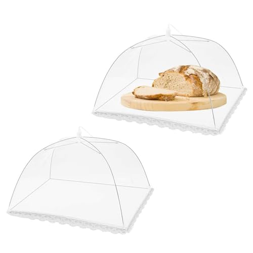 Fliegenhaube Faltbar,2 PCS Fliegenhaube Abdeckhauben für Schüsseln Mesh-Material Abdeckhauben für