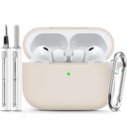 Image of Ljusmicker for AirPods Pro 3 Case 2025 with Cleaner Kit,Soft Silicone Protective Cover for Apple AirPods Pro 3rd Generation Cases for Women Men,for AirPod Pro 3 Cover with Keychain-Stone