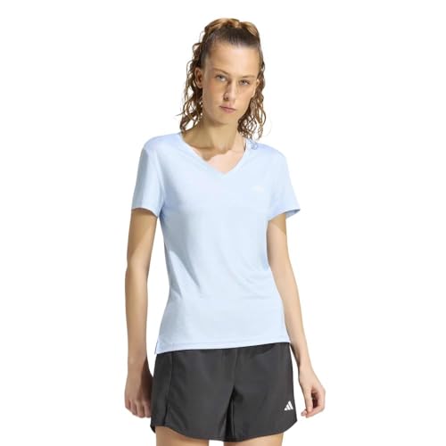 T-Shirt Adidas Femme col en V chiné de sport pour entraînement quotidien