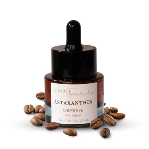 Astaxanthin Under Eye Serum with EMU oil - 0.5 fl. oz./ 15 mL | Emu oil serum | Powerful antioxidant astaxanthin | Anti-Aging serum | Sea Buckthorn, Aloe Vera, Coffee |Preservative free | 100% Natural