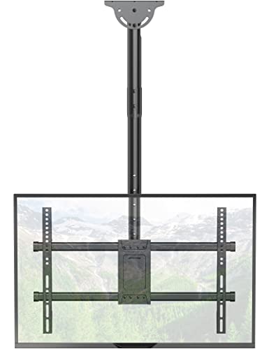 Support plafond TV OLED 4K résistant pour fixer un grand écran sans meuble bas
