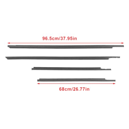 Zhisheng 4PCS Weatherstrip,Window Weather Stripping Moulding Trim Compatible with for Toyota Yaris Sedan 4-Door 2007 2008 2009 2010 2011 2012 2013 2014 2015 2016,Door Outside Trim Seal Belt,Chrome
