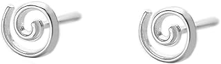 Minimalist Spiral Cute 925 Sterling Silver Small Tiny Stud Earrings for Women Men Teen Girls Boys Cartilage Tragus Sensitive Ear Hypoallergenic Dainty Cute Simple 20g Mini Piercing Studs Post Pin Punk Fashion Jewelry Gifts Girlfriend Boyfriend Bff Birthday Valentines Day