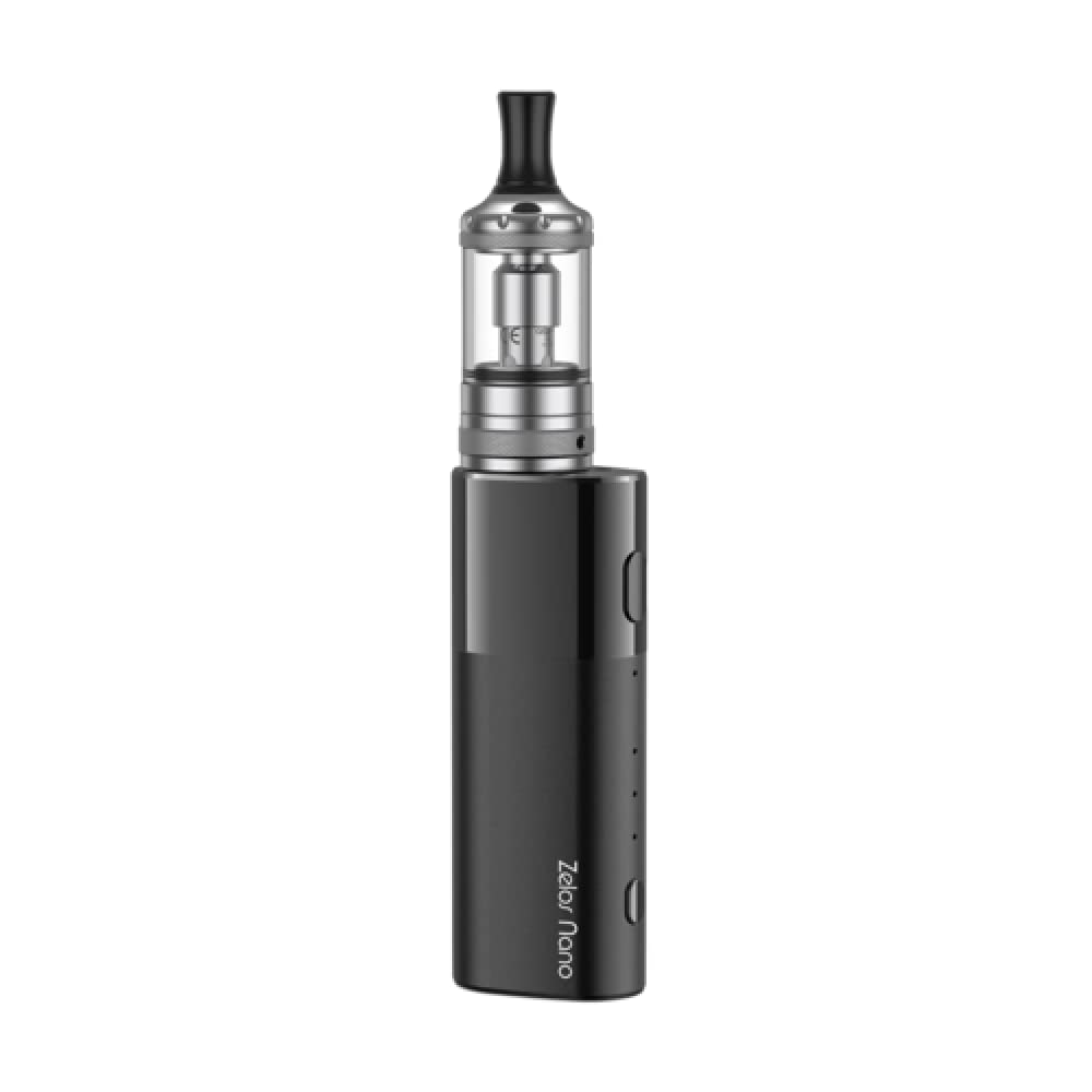 Aspire Zelos Nano Vaping Kit, Compact, MTL Vaping, Long Life Battery, Compatiable with the Nautilus Coils, 2mL Capacity, E Cigarettes, E Cig, Starter Kit, No Nicotine (Black)