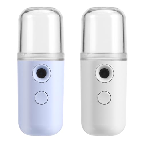 SAFIGLE 2 Stück Tragbarer Nano Gesichtsdampfer Mit Usb Aufladung Mini Sprühbefeuchter Für Tiefenwirksame Hautfeuchtigkeit Erfrischendes Gesicht Nebelsprüher Für Make-up & Hautpflege