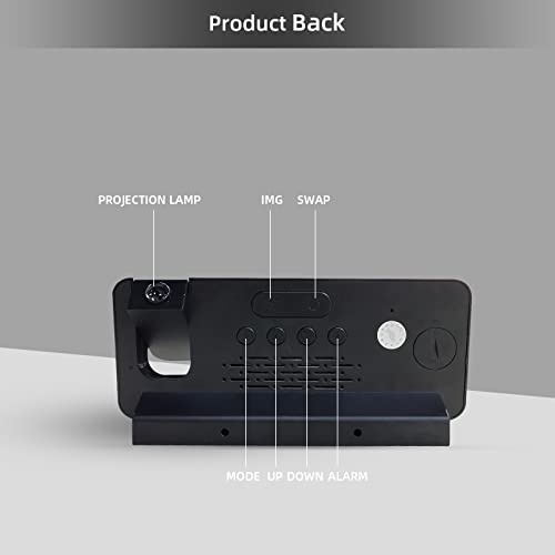 Gevaabu Projection Alarm Clock Digital Wall Clock, Digital Clocks For Bedrooms Alarm Clock For Heavy Sleepers Adults Kids With 180° Projector, Dimmer, Usb Charger, Projection Clock For Bedroom Ceiling #TOP5