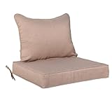 Outdoor Chair Cushions 24 x 24 Inch Patio Furniture Cushions Waterproof & Fade Resistant Outdoor Backrest and Deep Seat Cushion Set with Straps for Chair Sofa Couch