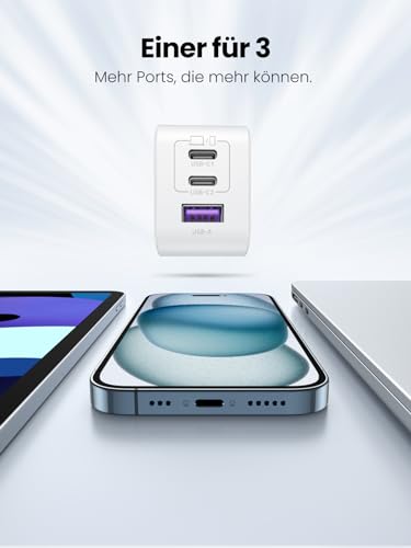 UGREEN Nexode 65W USB C Ladegerät, 3-Port, GaN Netzteil, PPS Charger 60W – Ansicht 4