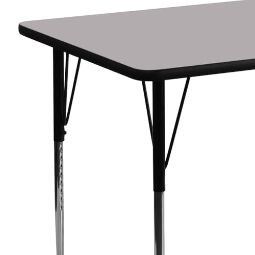 Flash Furniture XU-A2448-REC-GY-T-A-GG 24''W X 48''L Rectangular Grey Thermal Laminate Activity Table thumb #7
