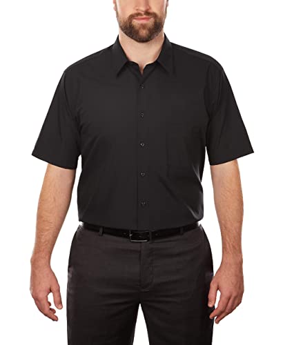 Image of Van Heusen Men's BIG FIT Short Sleeve Dress Shirts Poplin Solid (Big and Tall)