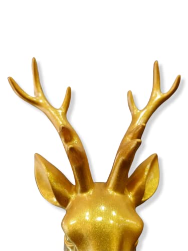 Image of AUGEN Polyresin Gold Deer Idol Statue Showpiece for Home Decor Decoration and Gifting (1 Piece,9830F)