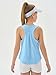 Haloumoning Girls Athletic Tank Tops Kids Racerback Sleeveless Workout Running Sports Shirts 5-14 Years Blue