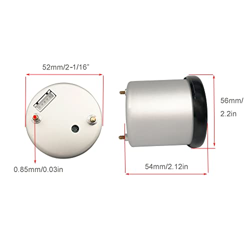 Image of 2-1 /16 inch 52mm Fuel Pressure Gauge, Tinted, 7 Color, 0-140 PSI | Includes Electronic Sensor, Kit