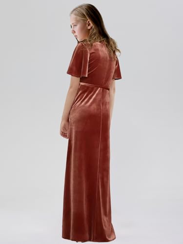 Velvet Junior Bridesmaid Dresses for Girls Velvet Dress Casual Dress Christmas Pageant Maxi Gown4