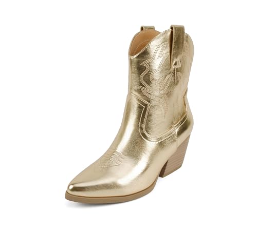 Image of Soda inchBLAZING inch ~ Women Western Bootie Pointe Toe with Low Heel (Wide Fit Available)
